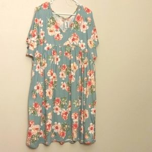Haptics teal floral dress